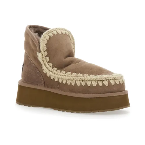 Grey Eskimo Ankle Boots with Logo Patch - Mou - Modalova