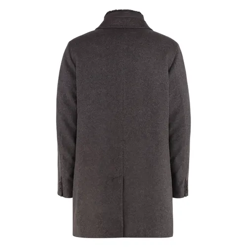 Cashmere Coat with Removable Fur Collar - Moorer - Modalova