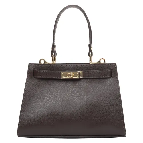 Dark Brown Satchel Handbag - Estro - Modalova