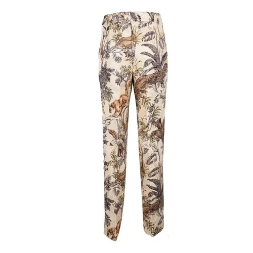 Metallic Fiber Cotton Blend Pants - Giulia N Couture - Modalova