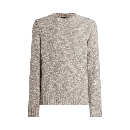 Beige Speckled Knit Sweater - Dolce & Gabbana - Modalova