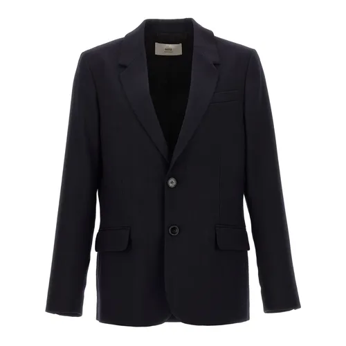 Single-breasted Wool Blazer - Ami Paris - Modalova