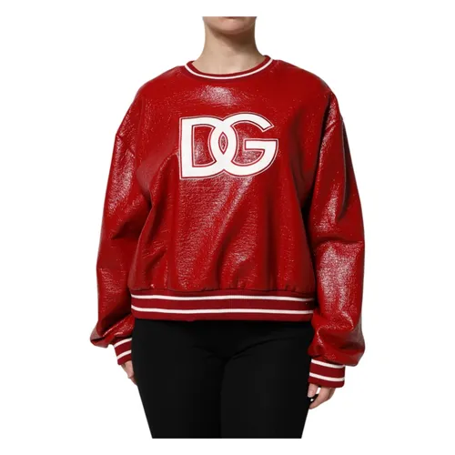 Red Wool DGLogo Embroidery Pullover Sweater - Dolce & Gabbana - Modalova