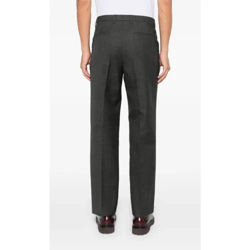 Anthracite Grey Wool Tailored Trousers - Gucci - Modalova