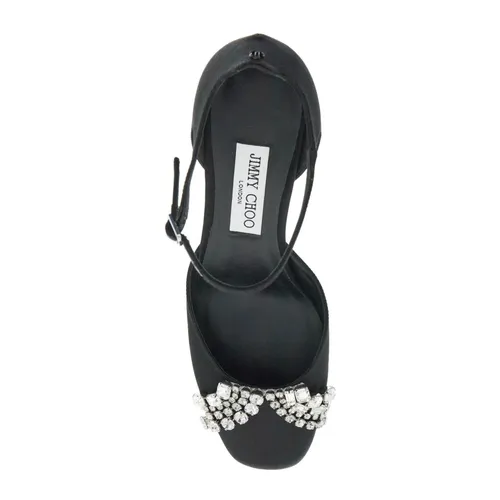 Crystal Embellished Satin Décolleté Pumps - Jimmy Choo - Modalova