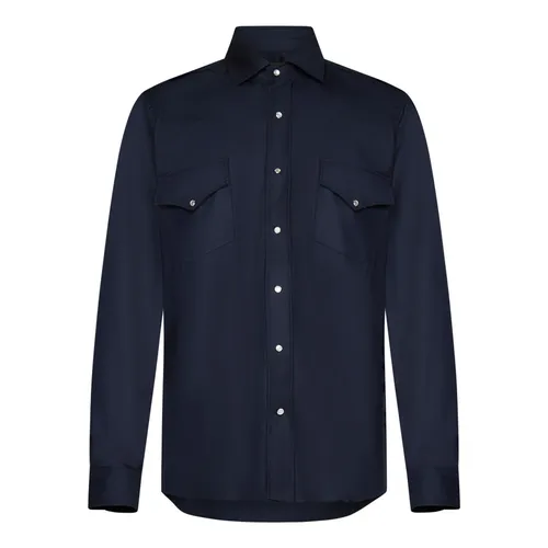 Camicia Blu Stile Pronta Sartoria - Franzese Collection - Modalova