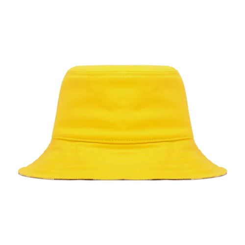 Yellow Bucket Hat with Check Lining - Burberry - Modalova