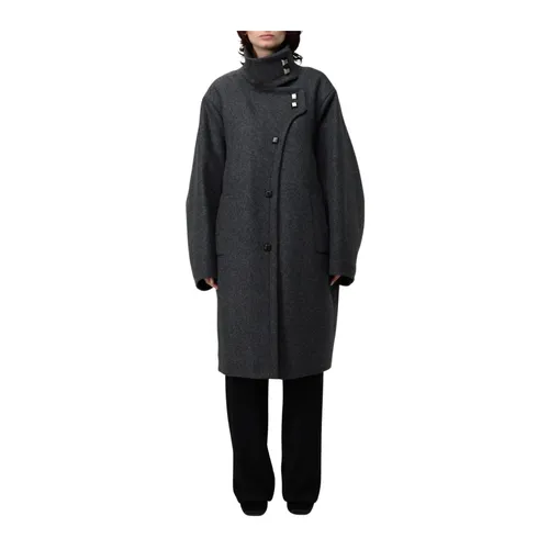 Buttoned Wool Coat - Emporio Armani - Modalova