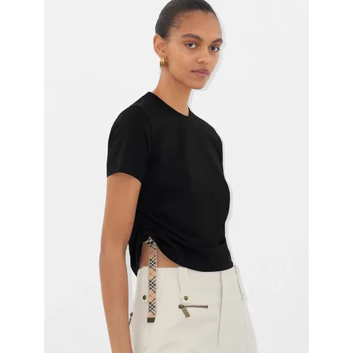 Check Trim Cotton T-shirt - Burberry - Modalova