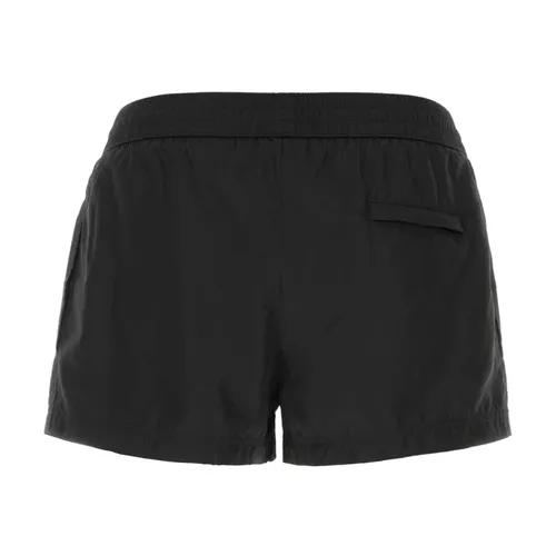 Short Swim Trunks with Branded Tag - Dolce & Gabbana - Modalova