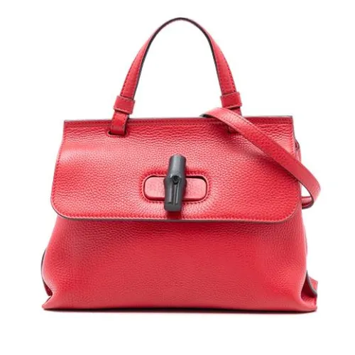 Pre-owned Vintage Leather Handbag - Gucci Vintage - Modalova
