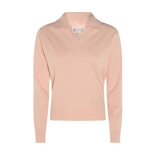 Pink V-Neck Wool Sweater - Maison Margiela - Modalova