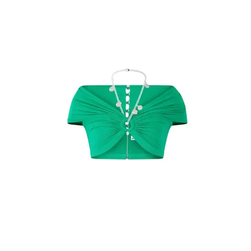 Green Off Shoulder Crop Top - Rabanne - Modalova