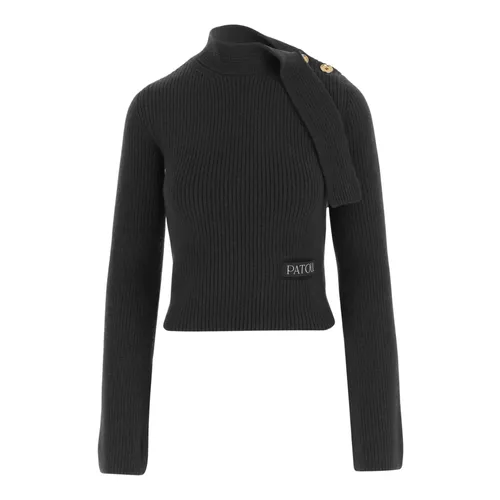 Wool & Cashmere Turtleneck Sweater with Scarf - Patou - Modalova