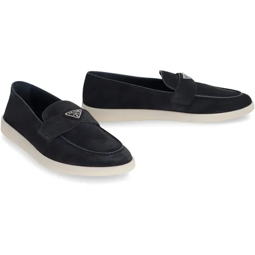Suede Loafers - Prada - Modalova