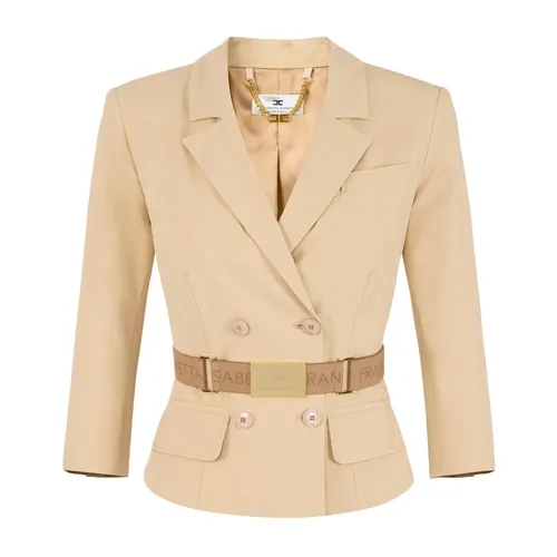 Technical Bi-Elastic Fabric Jacket - Elisabetta Franchi - Modalova