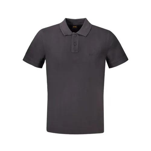 Black Cotton Polo Shirt with Print - Hugo - Modalova