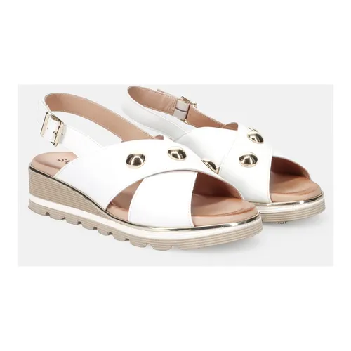 White Leather Sandals - Sangiorgio - Modalova