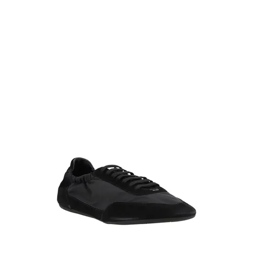 Logoed Sneakers with Suede Details - Prada - Modalova