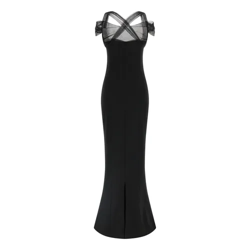 Draped Padded Cup Maxi Dress - Nensi Dojaka - Modalova