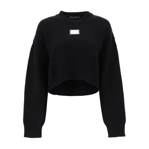 Jersey Corto con Placa del Logo - Dolce & Gabbana - Modalova
