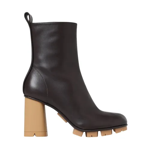 Minimalist Leather Ankle Boots - Bottega Veneta - Modalova