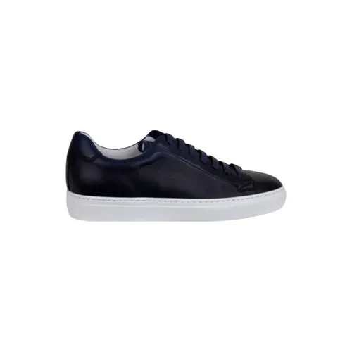 Minimal Design Black Leather Sneakers - Doucal's - Modalova