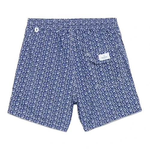 Polyester Swim Shorts with Side Pockets - Barba - Modalova