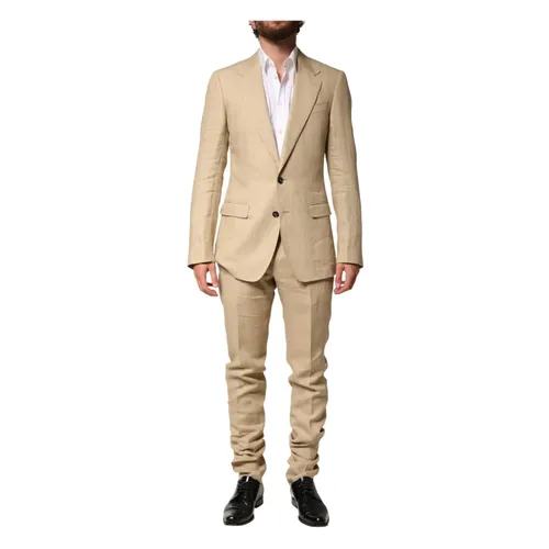 Linen Single Breasted 2 Piece Suit - Dolce & Gabbana - Modalova