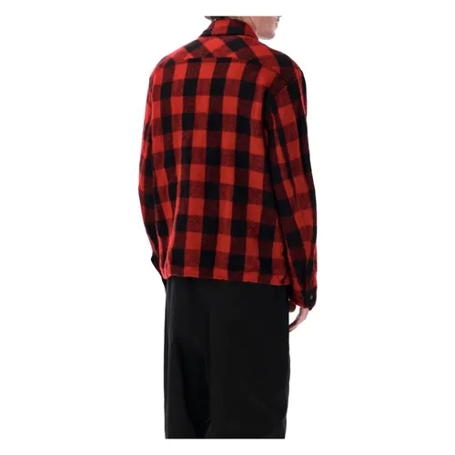 Red Buffalo Check Wool Jacket - Junya Watanabe - Modalova