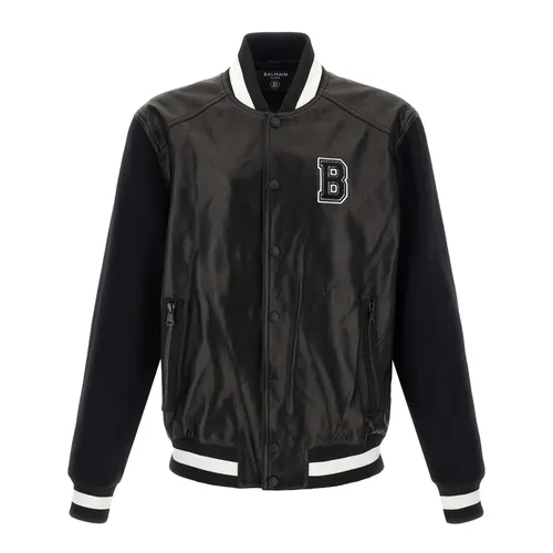 Varsity Bomber Jacket - Balmain - Modalova