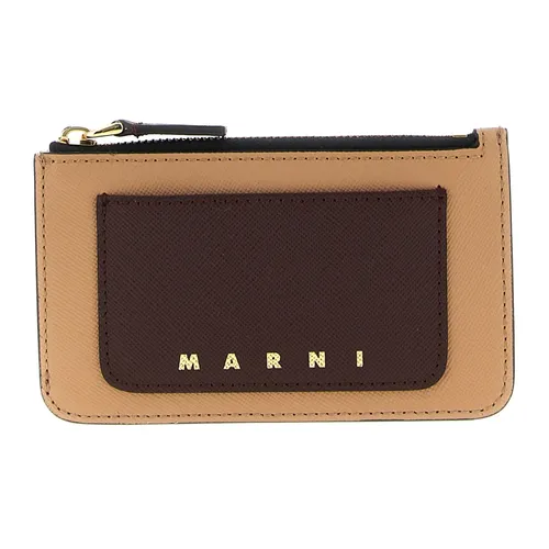 Saffiano Leather Card Holder - Marni - Modalova