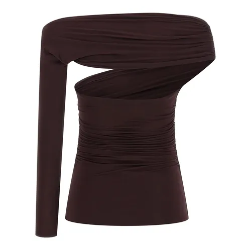 One-shoulder Jersey Top - Elisabetta Franchi - Modalova