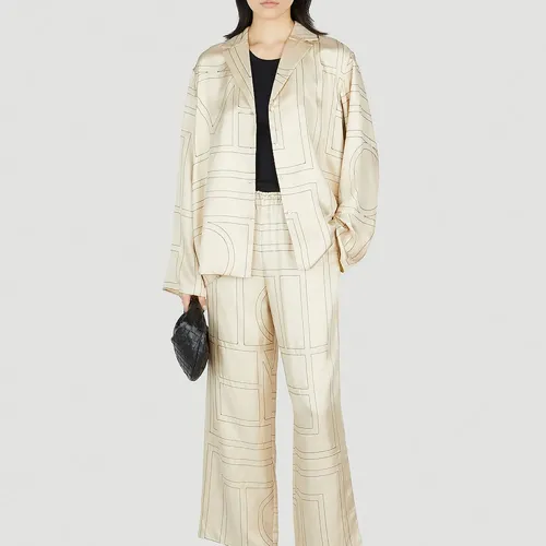 Silk Monogram Pyjama Shirt - TotêMe - Modalova