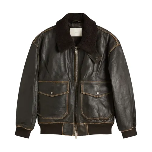A-2 Shearling Collared Leather Jacket - Dunst - Modalova