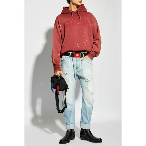 Hoodie with Vintage Effect - Dsquared2 - Modalova