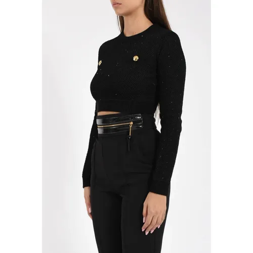 Knit Top with Sequins - Elisabetta Franchi - Modalova