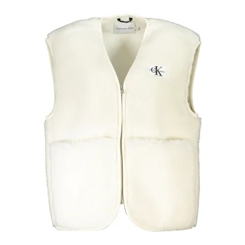 White Sleeveless Top with Logo Application - Calvin Klein - Modalova