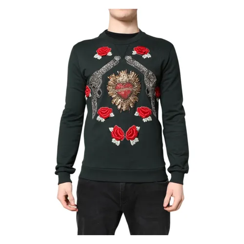 Black Sequined Embellished Pullover Sweater - Dolce & Gabbana - Modalova