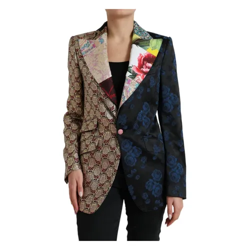 Multicolor Floral Patchwork Jacquard Jacket - Dolce & Gabbana - Modalova