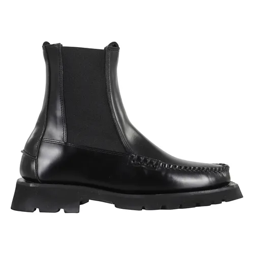 Black Ankle Boot with Round Toe - Hereu - Modalova