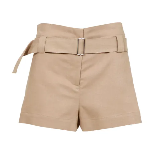 Flamed Viscose Canvas High Waist Shorts - Msgm - Modalova