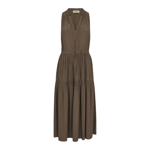 Chocolate Chip Solid Dress with Flounce - MOS Mosh - Modalova