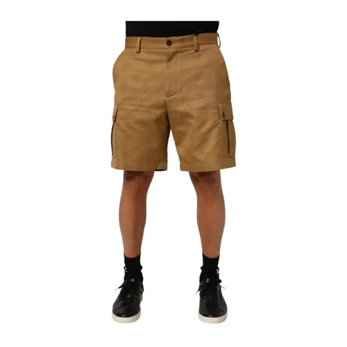 Cargo Bermuda Shorts with Logo Detail - Dolce & Gabbana - Modalova