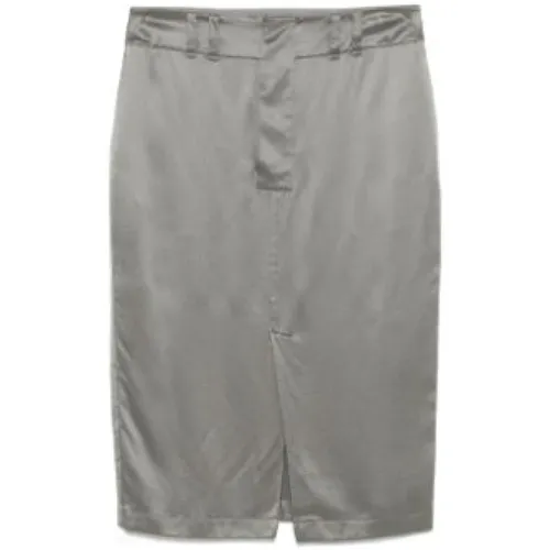 Silk Grey Skirt - Saint Laurent - Modalova