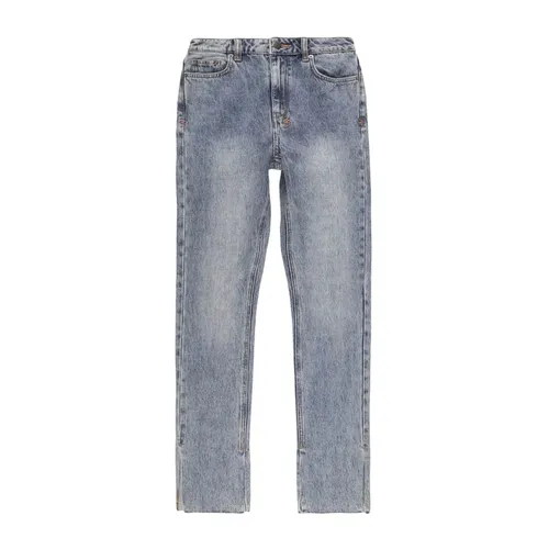 Blue Straight Jeans with Split Hem - Ksubi - Modalova