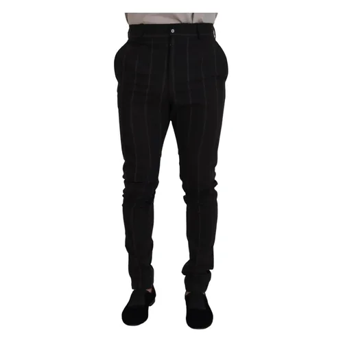 Black Wool Chino Formal Pants - Dolce & Gabbana - Modalova