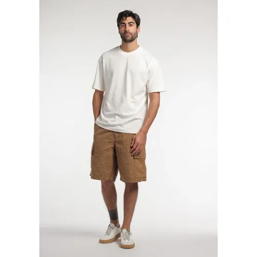 Animal Print Long Leg Cargo Shorts - Closed - Modalova