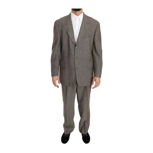 Gray Wool Single Breasted Suit - Fendi - Modalova