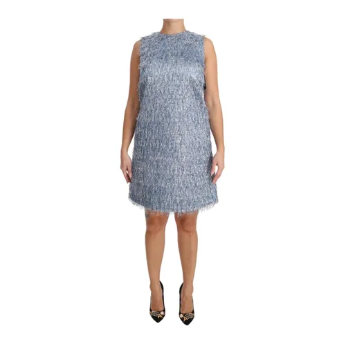 Abito Mini Frange Metalliche Senza Maniche ALine - Dolce & Gabbana - Modalova